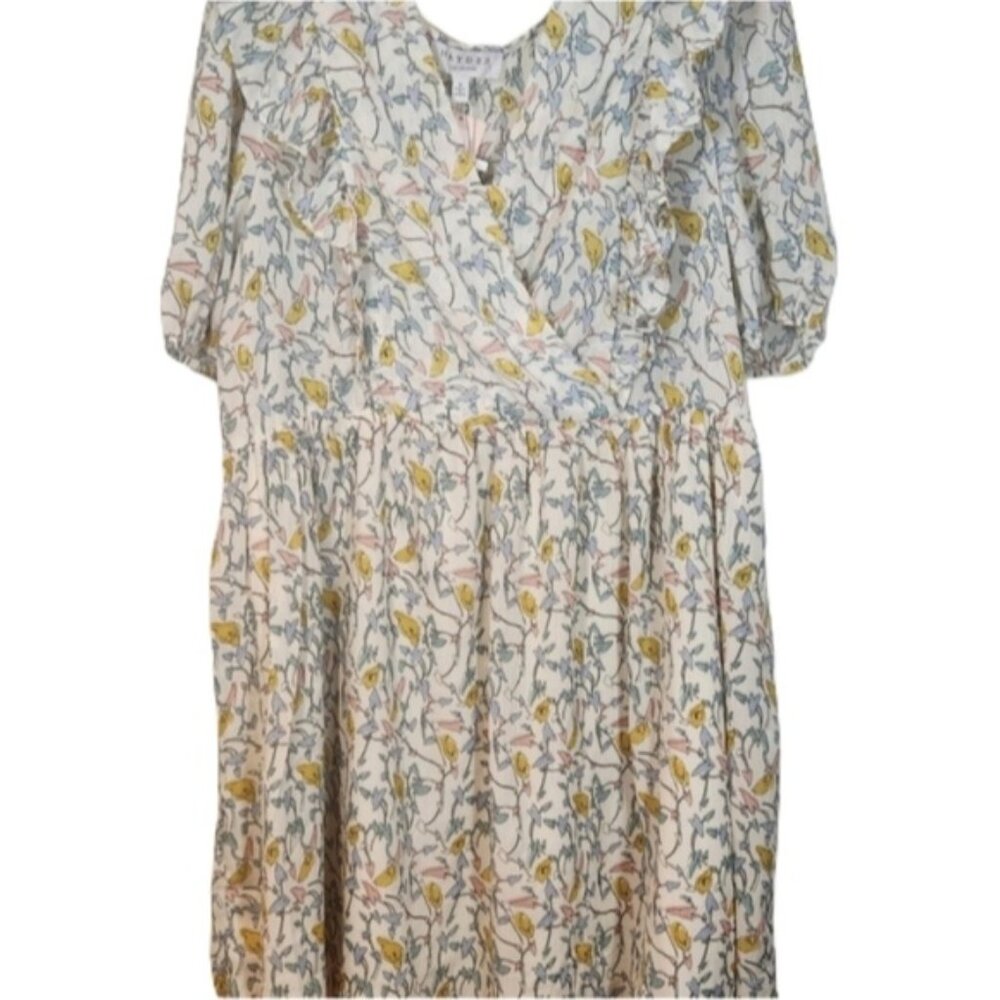 Hayden size small mini ruffle birds oversized spring dress